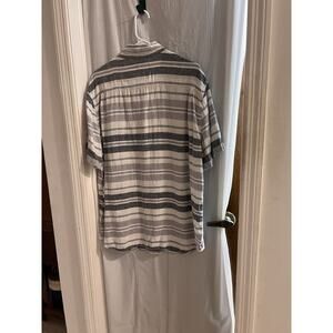 Rails Men’s Carson Button Up Gray Blue Striped Linen Blend Size Xxl